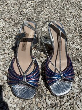 EUC! Zara Silver Slingback Heels